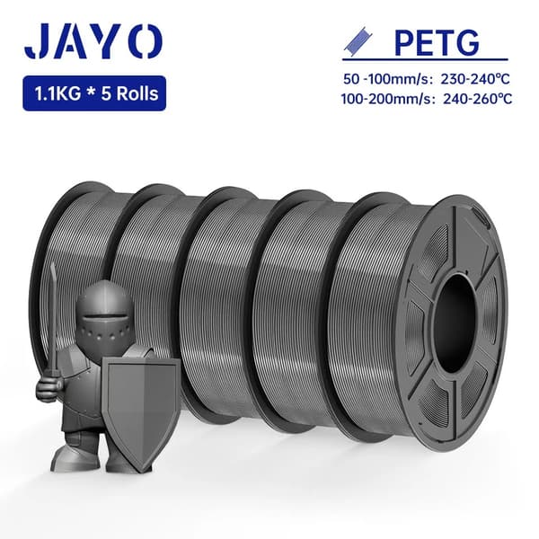 3D-tulostimen PETG-lanka, 1,1 kg per rulla, 1,75 mm halkaisija,PETG Harmaa 5 Rullaa