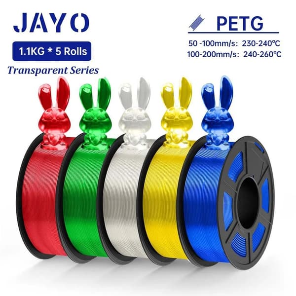 3D-tulostimen PETG-lanka, 1,1 kg per rulla, 1,75 mm halkaisija,PETG Harmaa 5 Rullaa