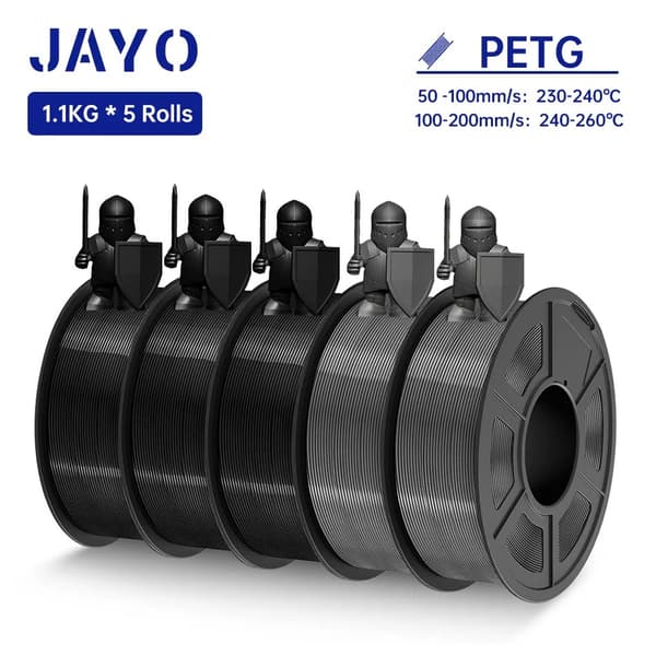 3D-skrivare PETG-filament, 1,1 kg per rulle, 1,75 mm diameter,PETG Grå 5 Rulle