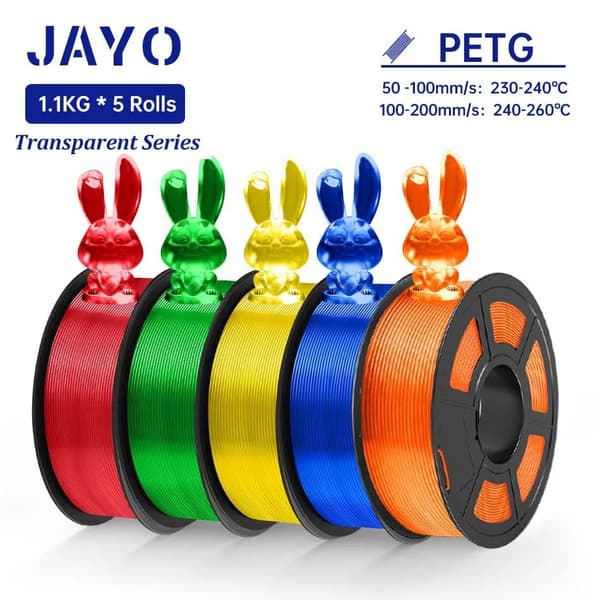 3D-skrivare PETG-filament, 1,1 kg per rulle, 1,75 mm diameter,PETG Grå 5 Rulle