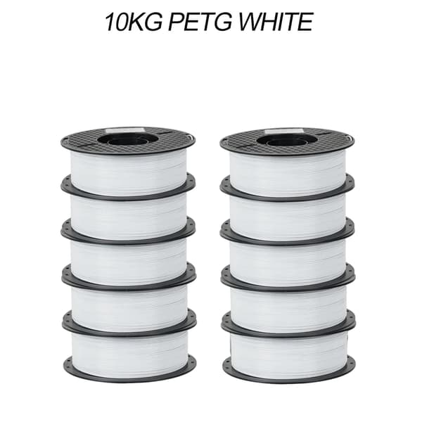 3D-skrivarfilament, 1,75 mm diameter, finns i 5 kg och 10 kg,10KG Vit PETG