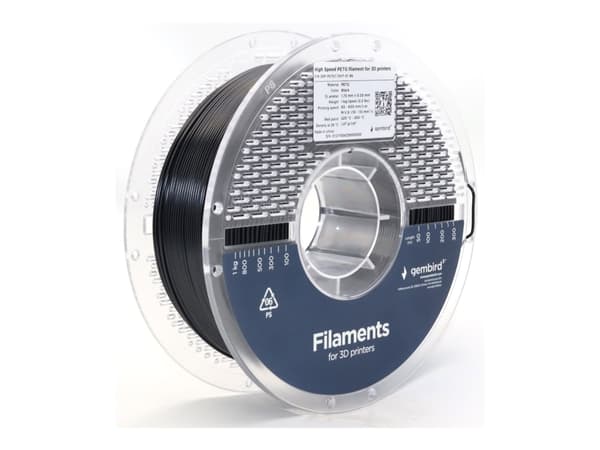 Gembird - Svart - 1 kg - svart - fargeboks - PETG-filament (3D)