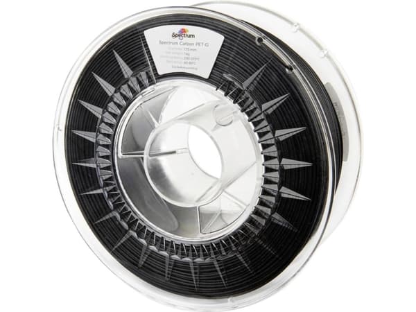 Spectrum Filaments 80468 PET-G Carbon Filament PETG Compound Kulfiberforstærket, Mat 1.75 mm 1000 g Sort, Carbon 1 stk