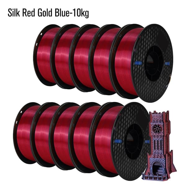 3D-tulostimen filamentti, silkki PLA, 10 kg paino,Vihreä Purppura Kupari