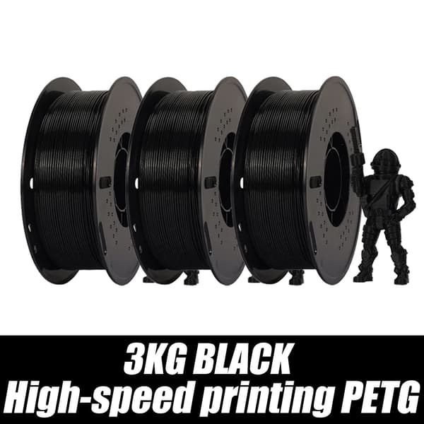 Musta HS-PETG filamentti, eri painovaihtoehtoja, korkea mittatarkkuus,HS-PETG 3KG