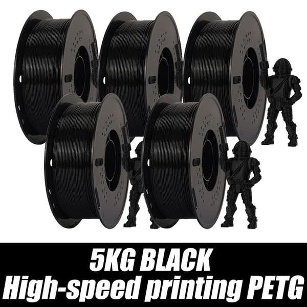 Musta HS-PETG filamentti, eri painovaihtoehtoja, korkea mittatarkkuus,HS-PETG 3KG