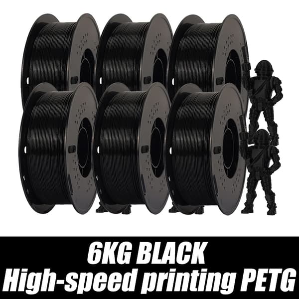 Musta HS-PETG filamentti, eri painovaihtoehtoja, korkea mittatarkkuus,HS-PETG 3KG