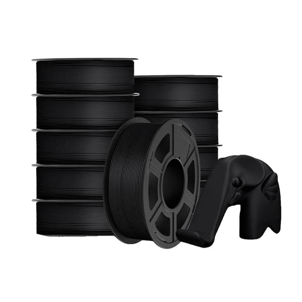 3D-utskrift filament, 1,1 kg/rulle, miljövänliga materialalternativ, hög hållfasthet,PLA Svart 10 rullar