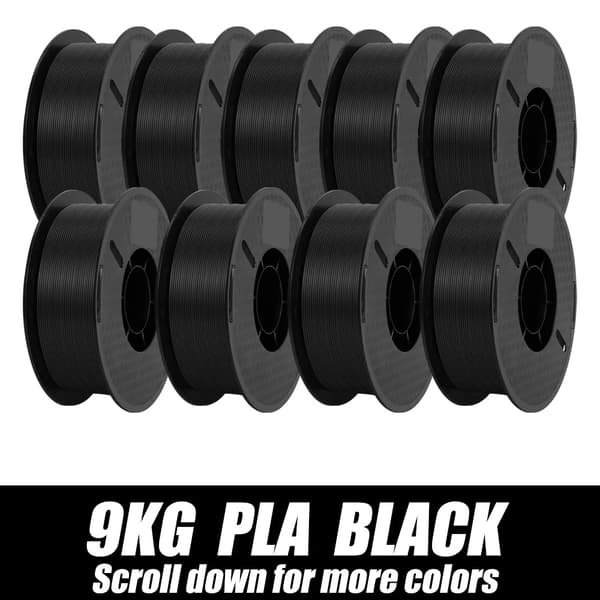PLA 3D-skrivartillbehör, 1,75 mm diameter, ±0,03 mm tolerans,PLA SVART 11KG