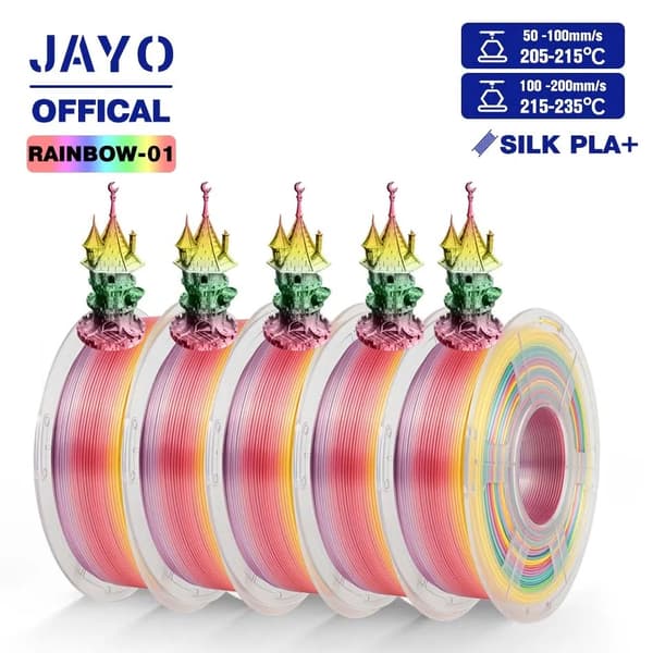 JAYO 3D Filamentti, Kolmivärinen, Korkea Kerrosliimaus>,PLA Sateenkaari 02