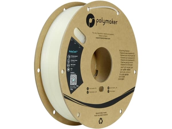 Polymaker PJ03001 Filament PolyCast Fina gjut-/vaxningsprocedurer 1,75 mm 750 g Natural PolyCast™ 1 st