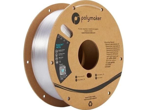 Poly Filament Polymaker PolyLite PETG 1,75mm 1kg - Transparent}