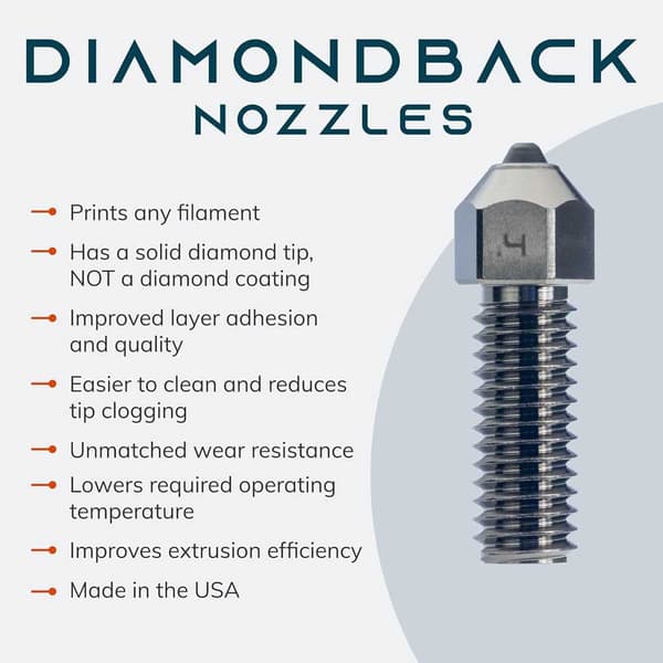 Diamondback K1 Compatible 3d-skrivarmunstycke 0.6 Mm