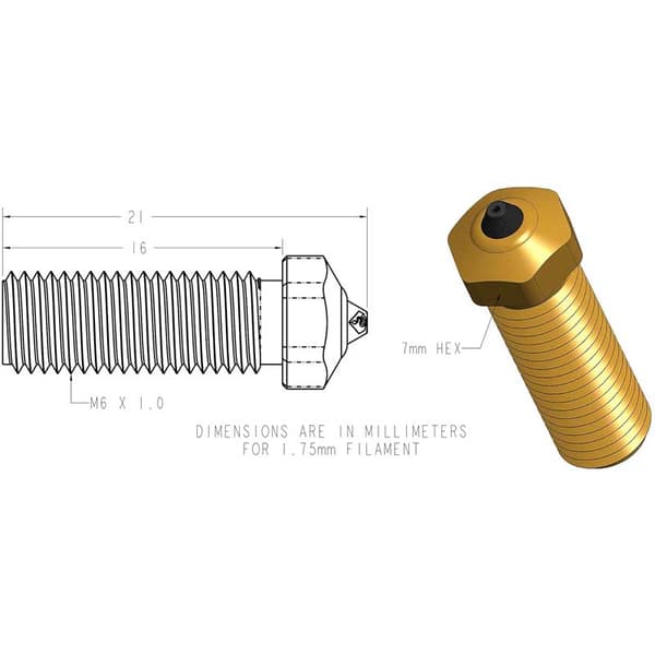 Diamondback Volcano 3d-printerdyse 0.8 Mm