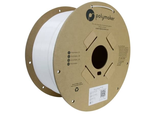 Polymaker PC02006 Filament PC slagfast, Varmebestandig 1.75 mm 3000 g Hvid PolyMax™ 1 stk