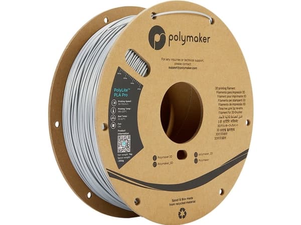 Polymaker PA07007 Metallic Filament PLA Pro høj grad af stivhed, slagfast 1.75 mm 1000 g Metallic-sølv PolyLite™ 1 stk