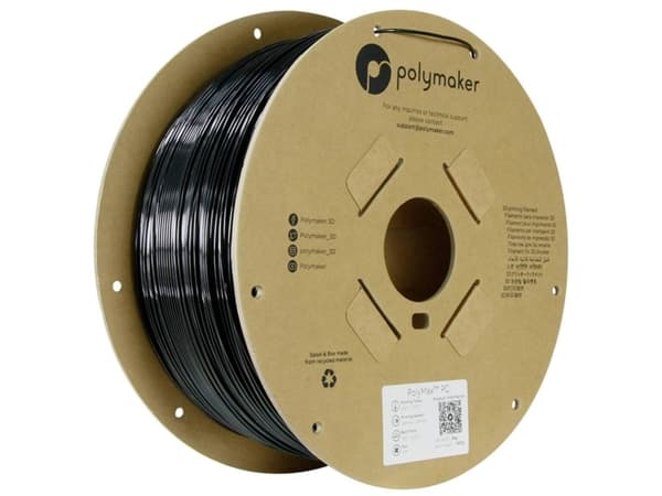 Polymaker PC02007 Filament PC slagfast, Varmebestandig 1.75 mm 3000 g Sort PolyMax™ 1 stk