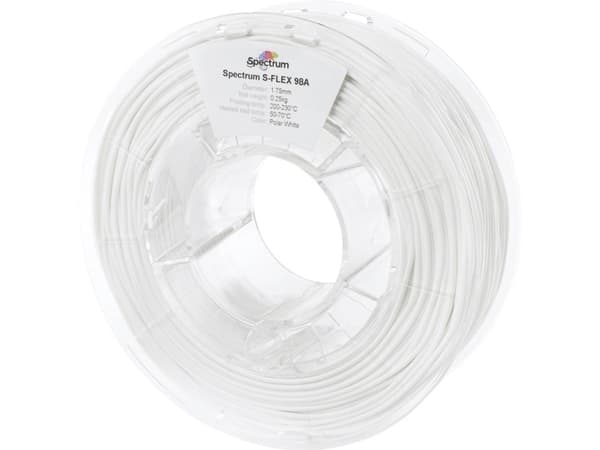 Spectrum Filaments 80522 S-Flex 98A Filament TPU Fleksibel 1.75 mm 250 g Polar White, Polarhvid, Hvid 1 stk