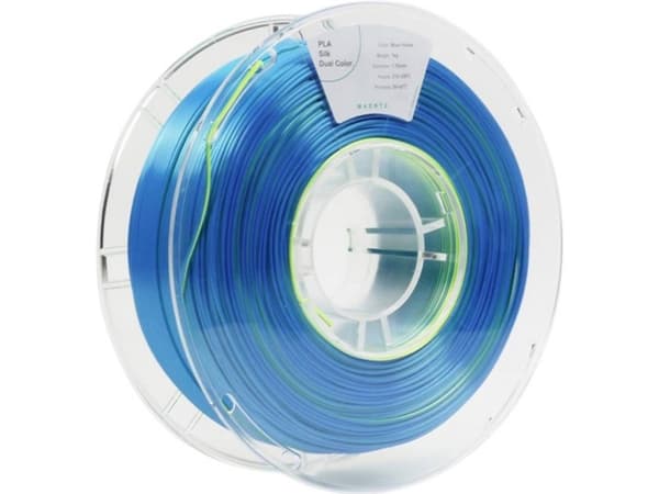 Maertz PMMA-1021-002 PMMA-1021-002 Filament PLA-silke Glinsende 1.75 mm 1000 g Blå , Gul 1 stk