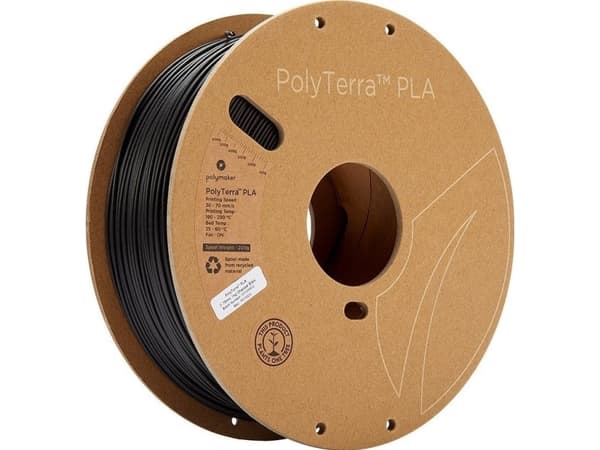 Polymaker PolyTerra PLA - 1kg - 1.75mm - Charcoal Juodas