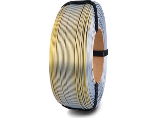Rosa Plast 3D plast PLA dobbeltsidig gull/sølv 1,75 mm 1 kg refillpakke Rosa3D