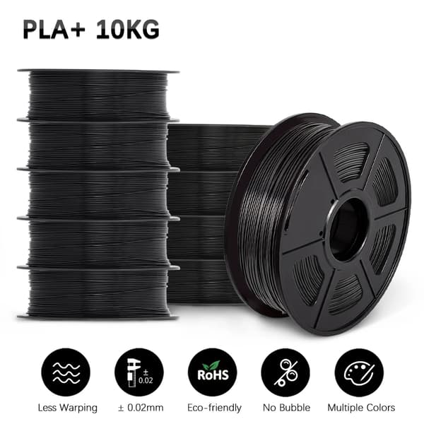 SUNLU 3D Filament, Diameter 1,75 mm, Tolerans +/- 0,02 mm,PLA PLUS Svart