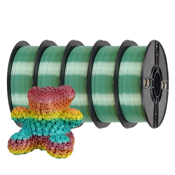 Silk PLA Rainbow 3D-printer filament, 5 kg Silk Candy, 5 kg Silk Forest,5 kg silke macarons