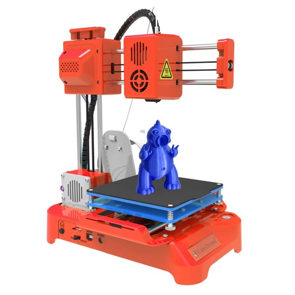 Mini 3D-printer, 100x100mm printstørrelse, én-knaps betjening,Appelsin