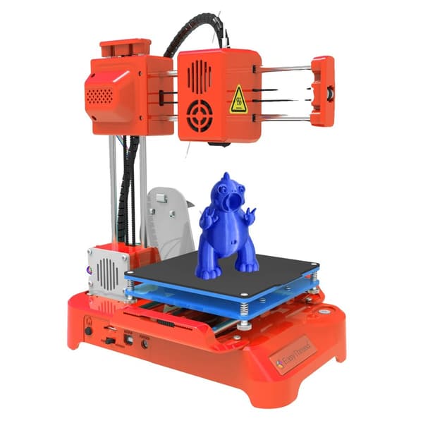Mini 3D-printer, 100x100mm printstørrelse, én-knaps betjening,Appelsin