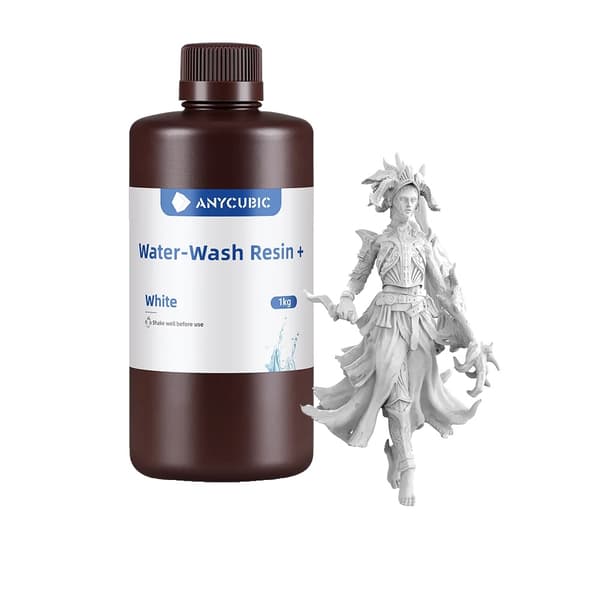 ANYCUBIC 3D-tulostusharts, vesipesu kirkas, UV-harts HD-harmaa,Vesipesu Valkoinen 3kg