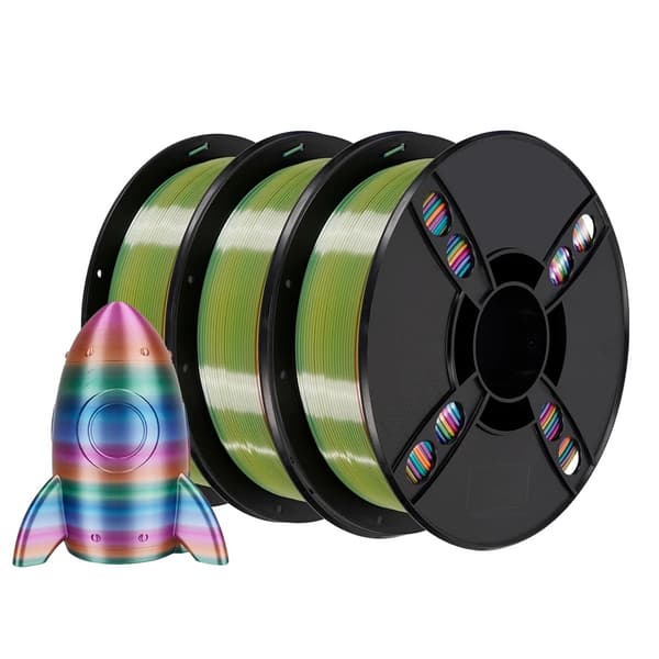 Silk PLA Regnbåge 3D-skrivarfilament, 5 kg Silk Candy, 5 kg Silk Forest,3 kg Silkesgodis