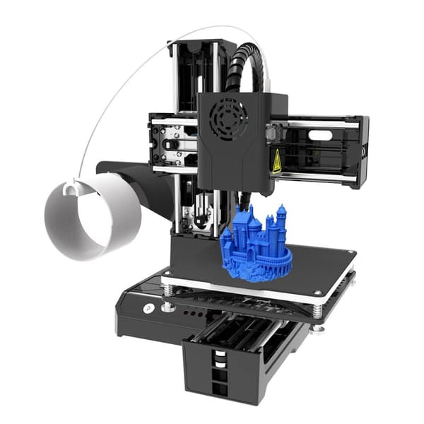 EasyThreed 3D-printer, kompakt design, én-knaps printning,sort
