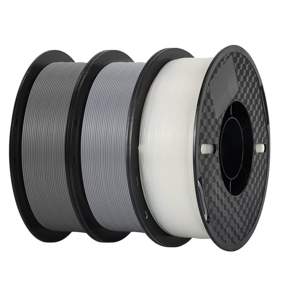 3D-printer filament, 1,75 mm diameter, solid PLA-material,Grå-sliver-rengøring