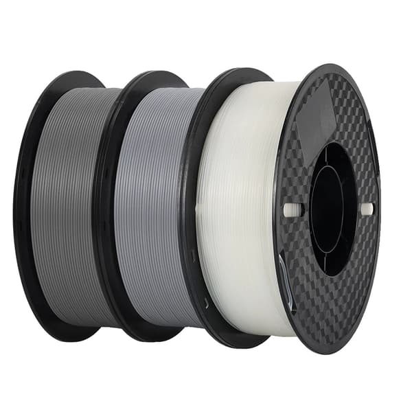 3D-printer filament, 1,75 mm diameter, solid PLA-material,Grå-sliver-rengøring