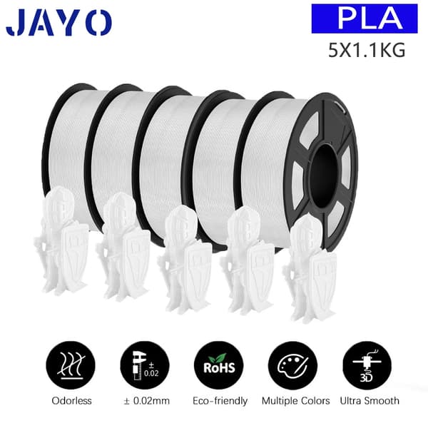JAYO 3D Printfilament, 1,75 mm Diameter, 320 Meter Længde,Pla 5wt