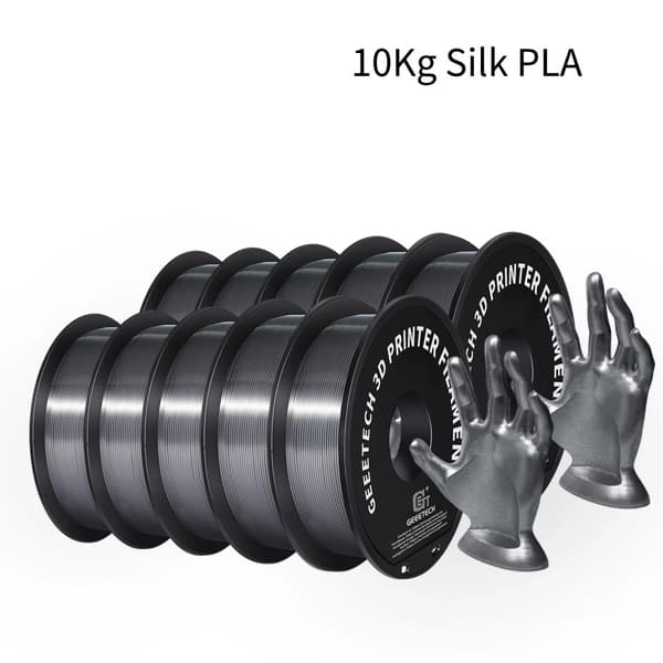 3D Silke PLA Filament, 1,75 mm Diameter, 200-220°C Utskriftstemperatur,Silver