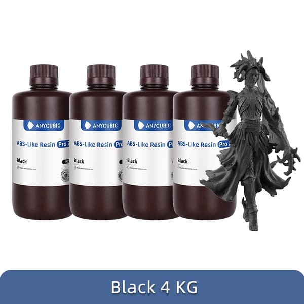 Anycubic 3D-harts, tillgängligt i olika färger, hög precision för LCD-utskrift,Svart-4 kg