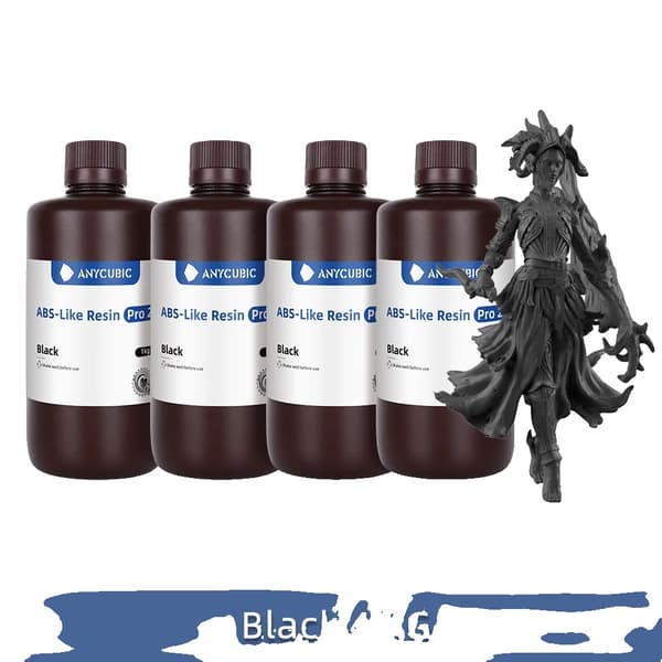Anycubic 3D-harts, tillgängligt i olika färger, hög precision för LCD-utskrift,Svart-4 kg