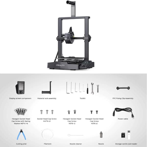 3D-printer, automatisk nivellering, sort direkte ekstruder,sort