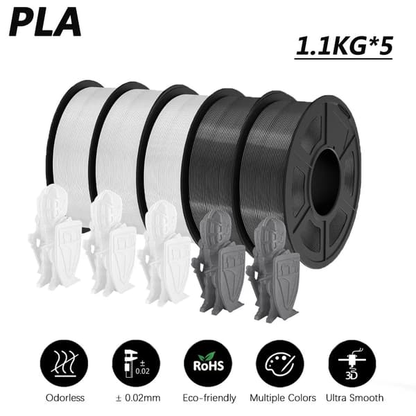PLA 3D-skrivarfilament, 1,1 kg, Slät utskrift,PLA 3WT2GY