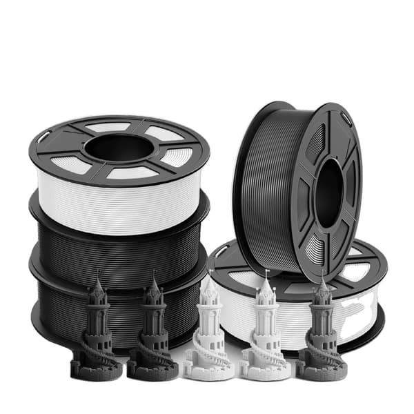 JAYO 3D-printer filament, 1,1 kg vægt, 1,75 mm diameter,Pla 2bk-2wt-gy