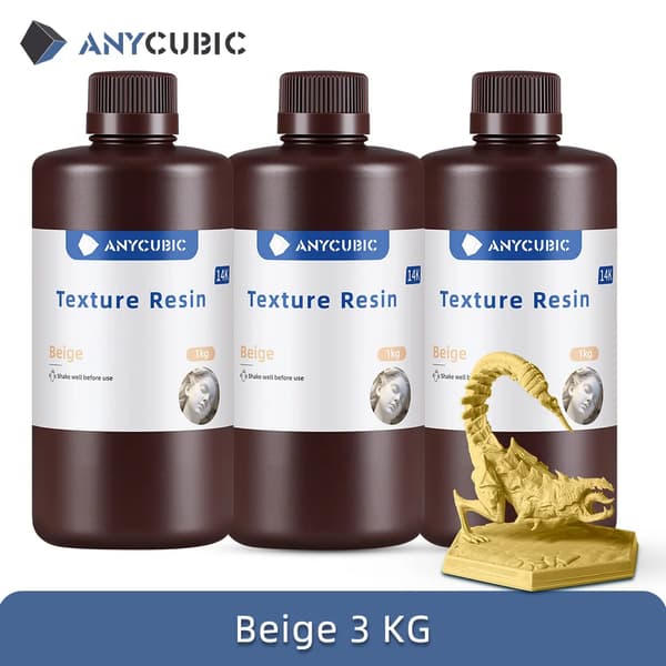 ANYCUBIC Tekstuurihartsi, Mattapinta, Korkea Tarkkuus,Beige 3kg