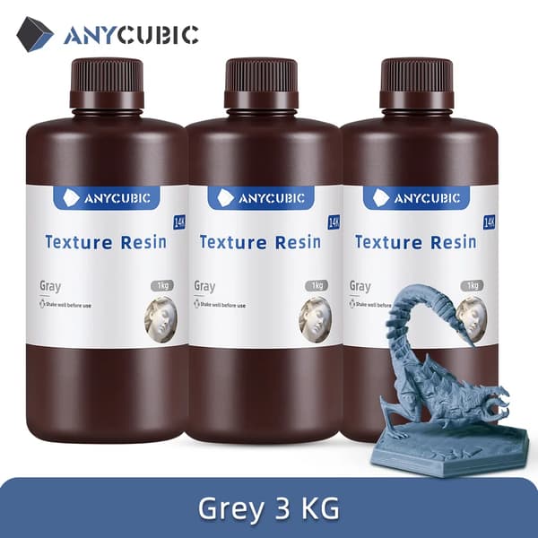 ANYCUBIC Tekstur Harpiks, Mat Finish, Høj Præcision,Grå 3 kg