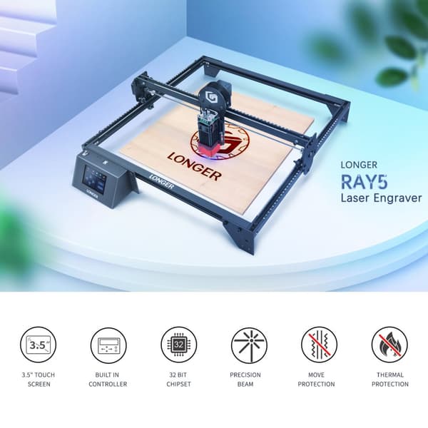 Lasergraver, 400x400mm Graveringområde, 5W Optisk Udgivelseseffekt, WiFi-forbindelse