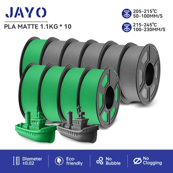 3D-tulostimen filamentti, PLA matta, 1,1 kg paino,PLA matta-5GN 5GY