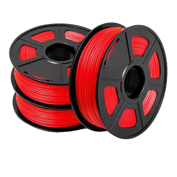 PLA filament 3 ruller, 1,75 mm diameter, miljøvenligt materiale,PLAPLUS røde 3 ruller