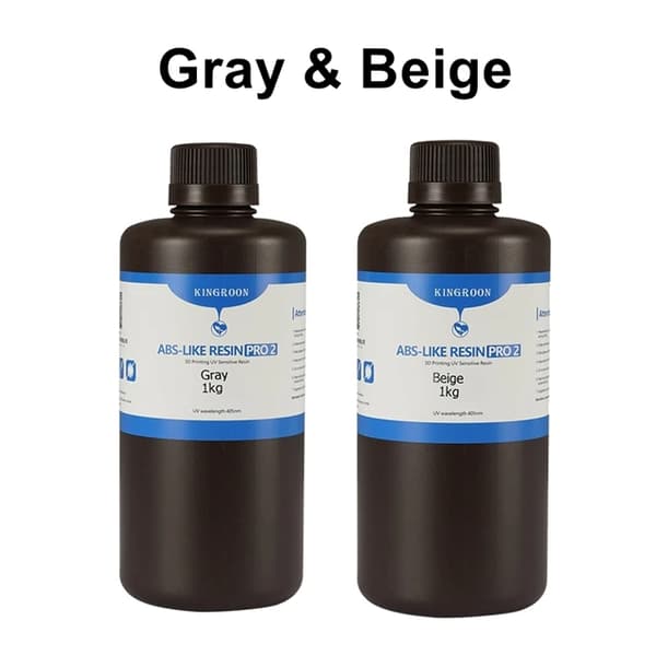ABS-Lignende 3D-printerharpiks, grå farve, 1KG flaske,Grå og beige