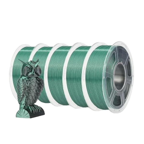 SUNLU 3D-tulostuslanka, silkkihohto, matala kutistumisaste,DC Black Green