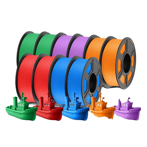 3D-printer filament, PLA mat, 1,1 kg vægt,PLA mat-10 MIX 04