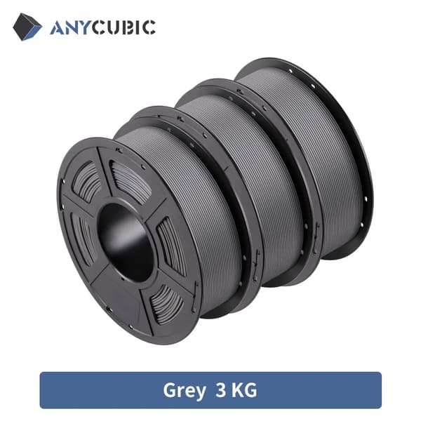 3D-printer filament, 1,75 mm diameter, 340 m længde,3 kg grå pla